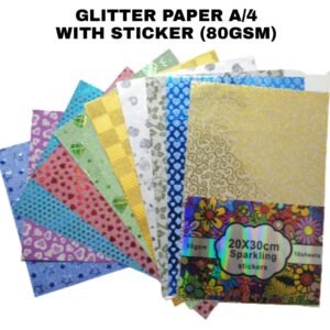 Glitter Paper A/4 With Sticker (80 GSM)