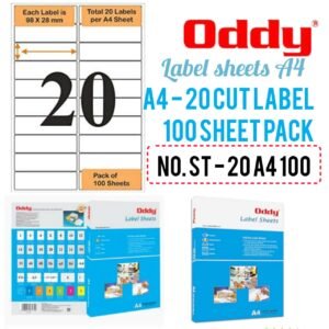 Oddy Size - A4 Paper Labels No. ST-20A4100