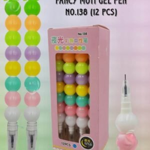 Fancy Moti Gel Pen No. 138 (12 Pc Set)