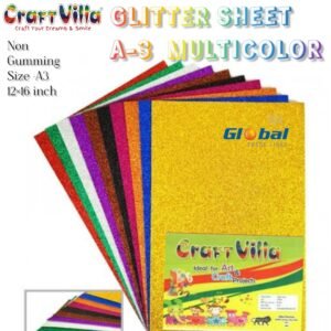 Craft Villa A/3 Glitter Foam Sheet Non Gumming - Multi Colour