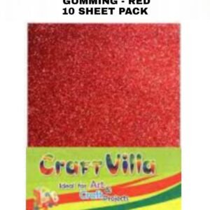 Craft Villa A/4 Glitter Foam Sheet Gumming - Red