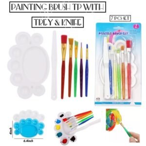 Painting Brush TP With Trey & Knife - 7 Pcs Set