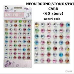 Neon Round Stone Sticker Card (60 Stones)