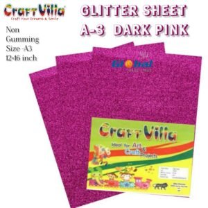 Craft Villa A/3 Glitter Foam Sheet Non Gumming – Dark Pink