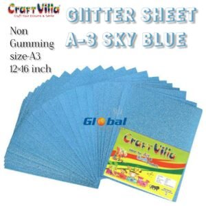 Craft Villa A/3 Glitter Foam Sheet Non Gumming – Sky Blue