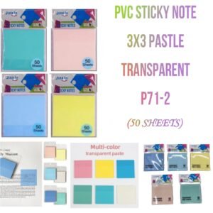 PVC Sticky Note 3X3 Pastle Transparent Col.(P71-2)